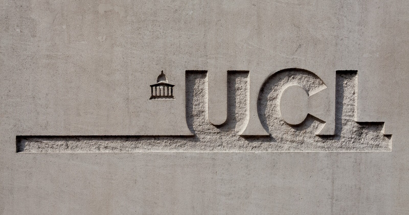 UCL logo engraved in stone