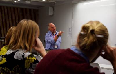 Prof. Joe Cain presents at the Women in Science Inset Day.