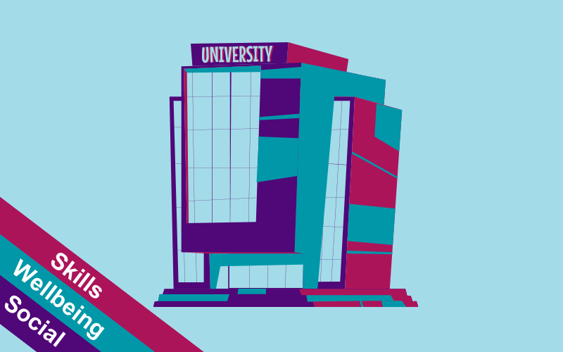 Animated image of university building
