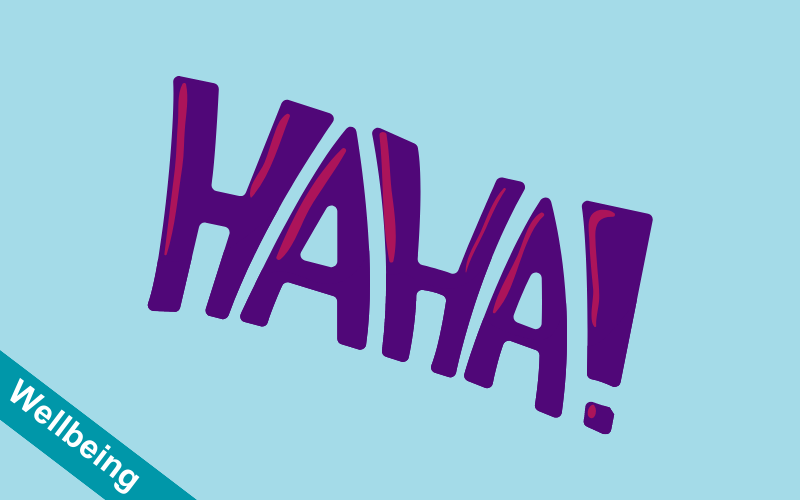 Animated image of the word 'haha!'