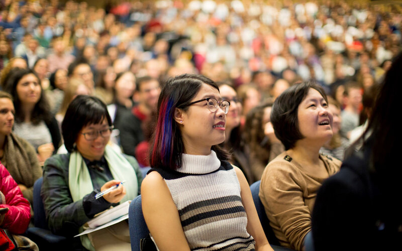 Student sitting in orientation event