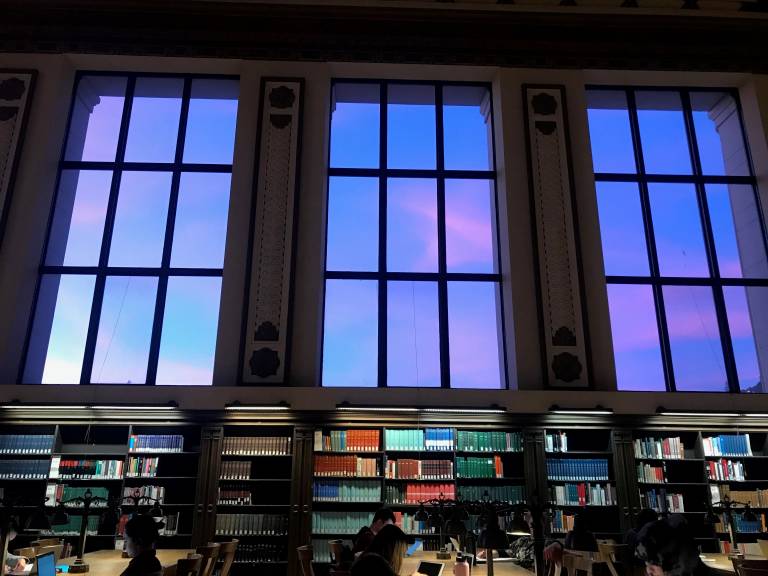 library-windows-nightsky