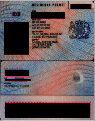 BRP card, front and back