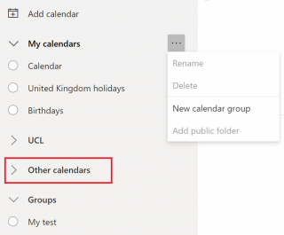 Q&As Q: I used Subscribe option and followed instructions but I can’t see My Name calendar in O365?   A: To keep your personal My calendars intact, exam timetable Subscribe option tries to add exams to a separate calendar group called Other calendars, by 