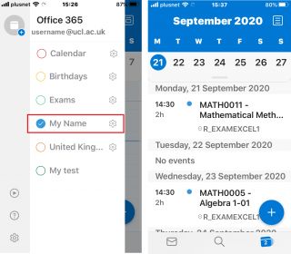 Outlook on mobile device will look like this (in Agenda view):