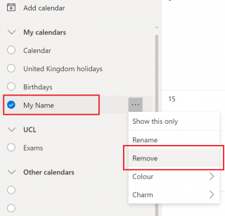 A: in rare cases of syncing issues it may be required to re-subscribe to exam timetable calendar. O365 Outlook does not allow to create calendar entries which point to the same internet link (like exam timetable). Before re-subscribing by using Subscribe 