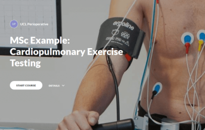 Opening screen of our MSc example course in Cardiopulmonary exercise