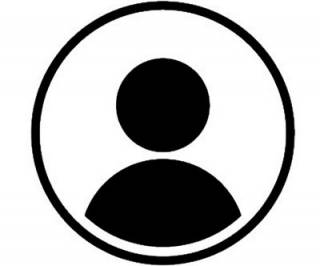 Monochrome person icon in circle