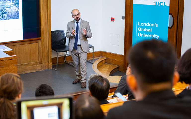 Dr Ahmed Rashid (UCL Medical School) presenting during a UCL symposium with the Thai Medical School Executive (MSE) group in June 2019.