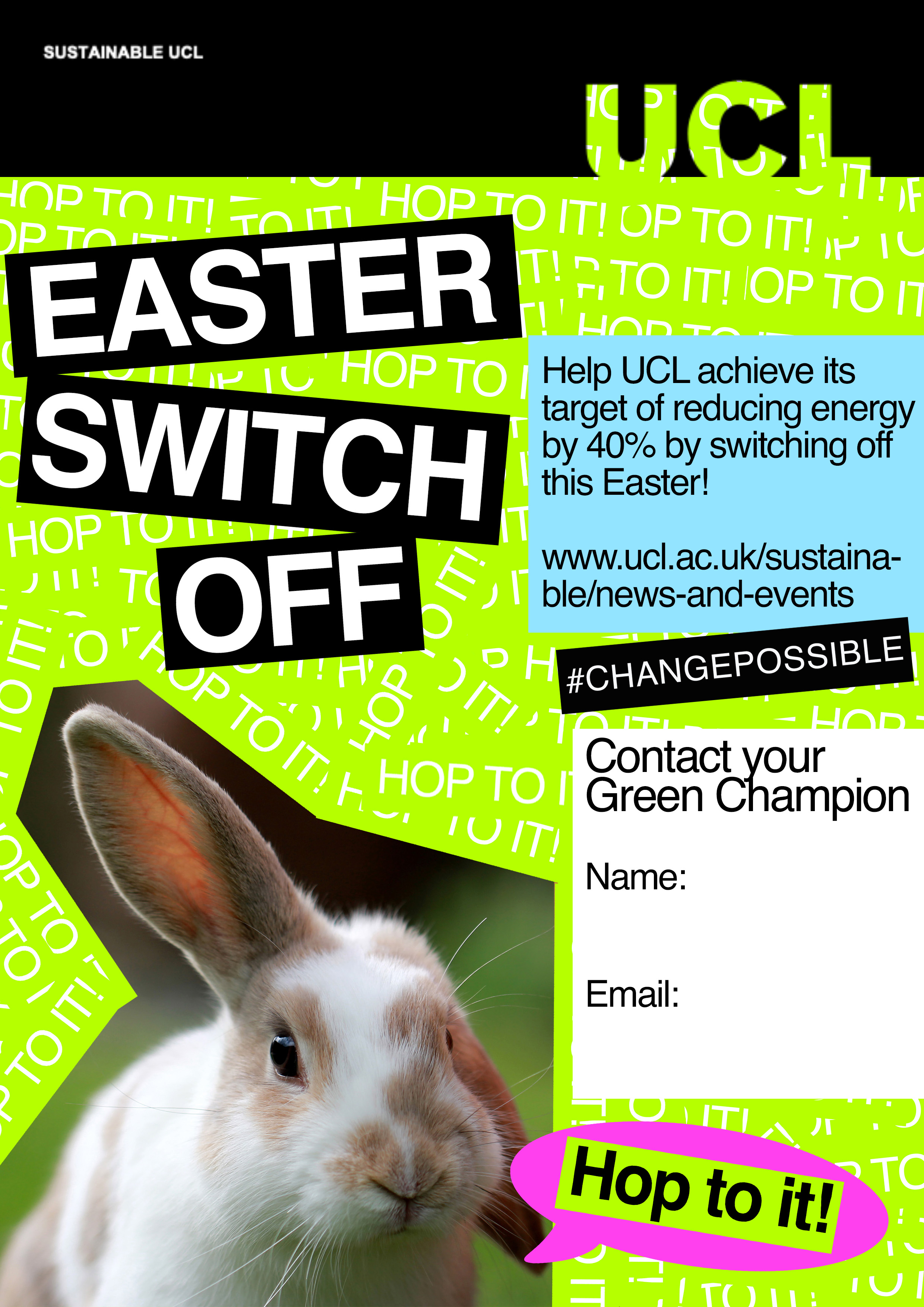 Easter Switch Off poster with rabbit