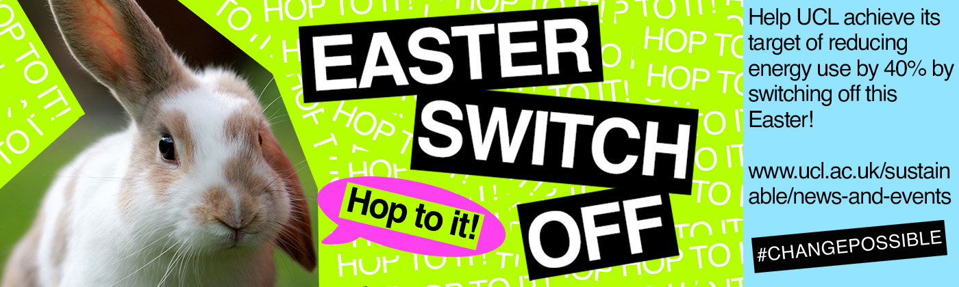 Easter Switch Off email footer with rabbit
