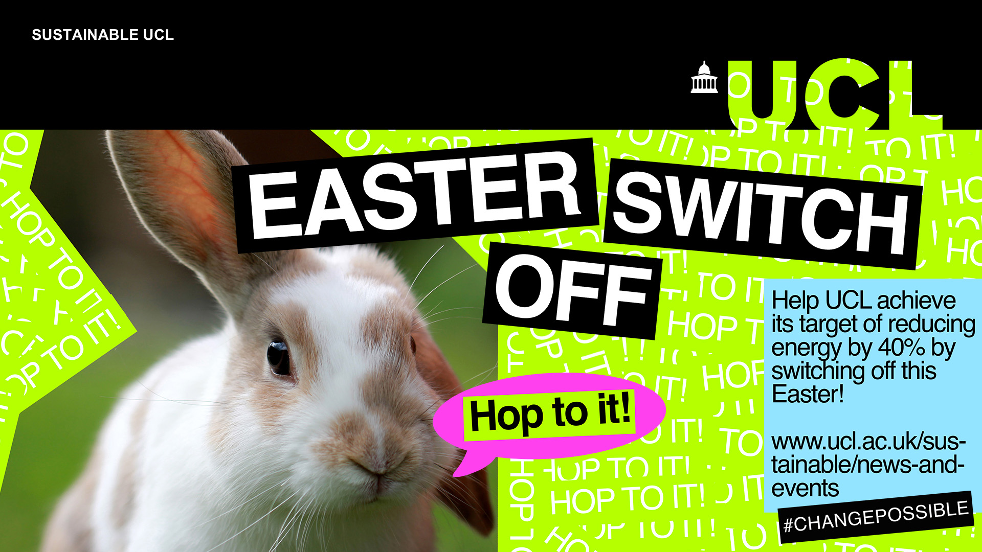 Easter Switch Off landscape screen with rabbit