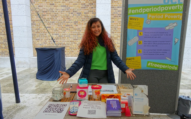 SU Equity's officer Arifa at the Project Period stall at the Sustainability Fair