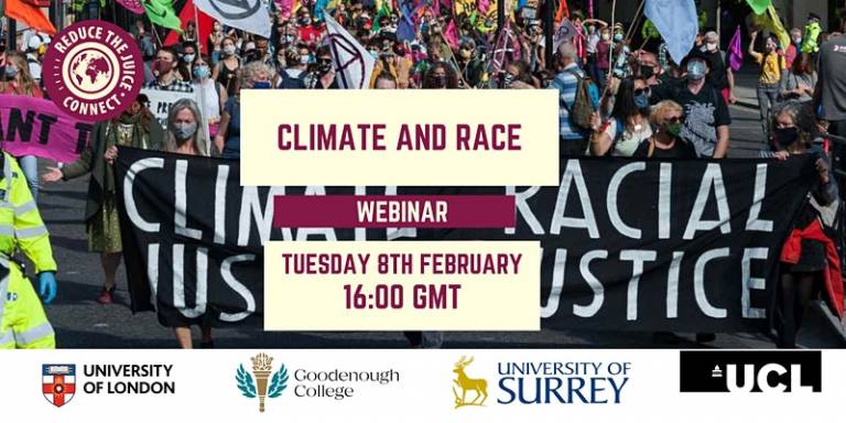 Climate and Race Webinar, Tuesday 8th February 16:00 GMT