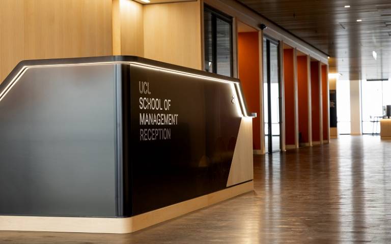 Reception Desk, UCL School of Management, Canary Wharf Building