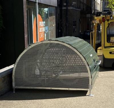 Image of a cycle hangar used to lock bikes