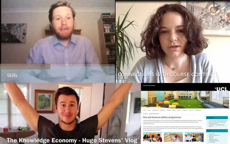 Screenshot collage of video blogs