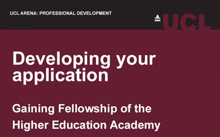 UCL Arena event image for developing your application for the Higher Education Academy (HEA)