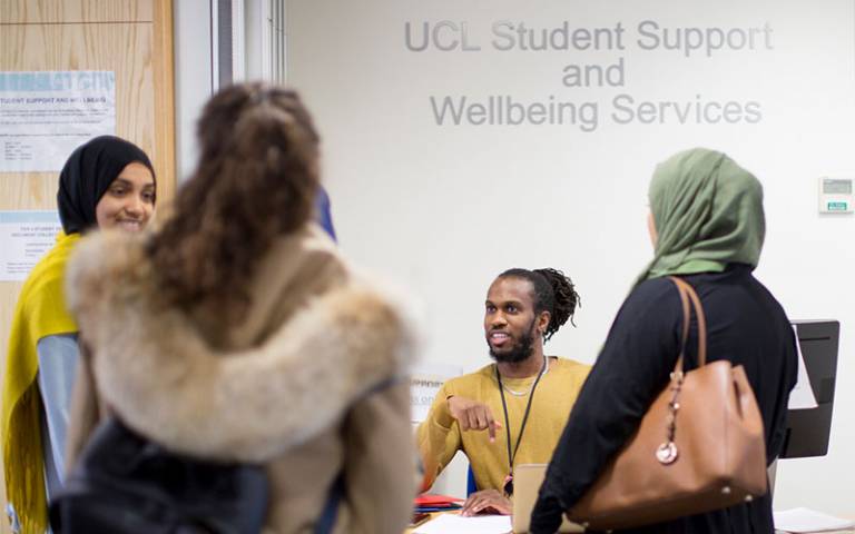 The reception at UCL Student Support and Wellbeing offices