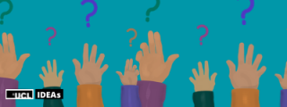Cartoon image of hands up with question marks above them