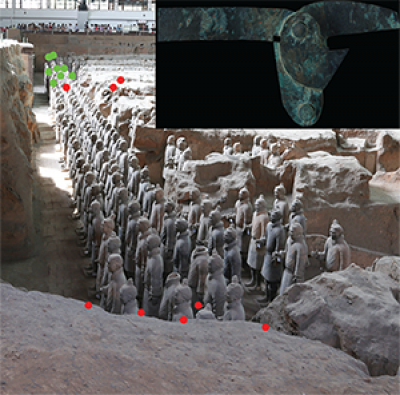 Two examples of trigger sub-groups in the eastern part of Pit 1.