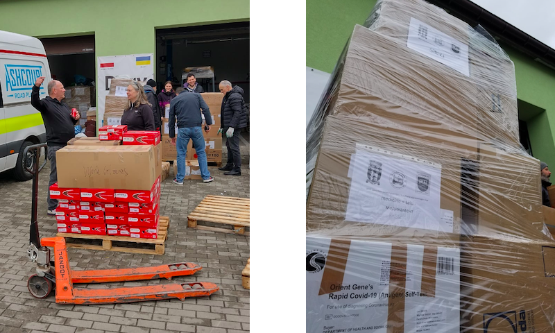 Medical supplies, boots and food for Ukraine