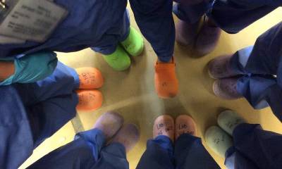 Port Loko Ebola diagnostic lab. Team 5, the feet of the workers.
