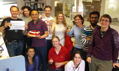 Towers, Gupta and Rowe labs celebrate Adam's Ubiquitin paper in EMBO