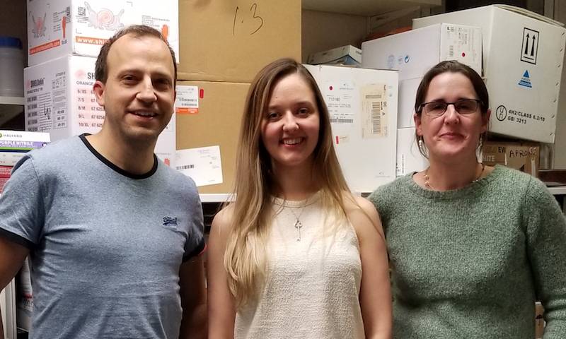 Dr Lauren Harrison with her PhD eximiners Dr Pierre Maillard and Dr Geodele Maertens. Dec 2019