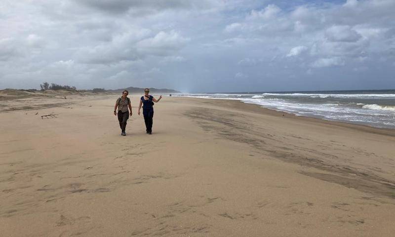 Petra and AK take a final walk on the beach in South Africa, Nov 2022