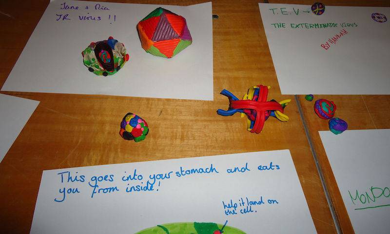 Children design their own viruses and describe how you catch them and what symptoms they cause