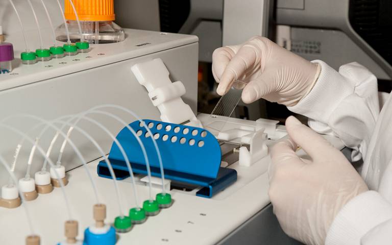 Photo of a student in a laboratory