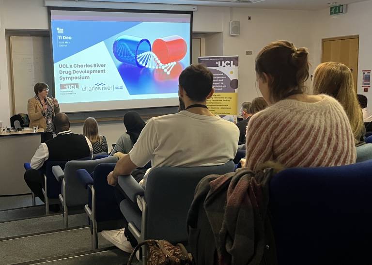 Dr. Pamela Tranter, Head of the Translational Research Group at the UCL Translational Research Office, opened the event by introducing how to advance translational research within UCL’s ecosystem.