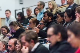 A photo showing a group of audience inside a lecture theatre