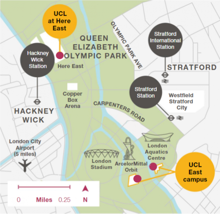 UCL East Campus map