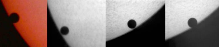 H-alpha images of the transit obtained with the Fry 8-inch Cooke refractor