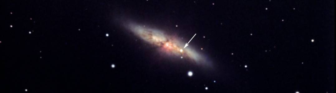 M82 and SN2014J colour image