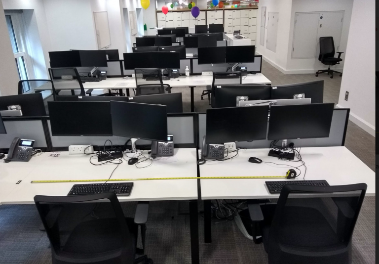 Desks next to each other