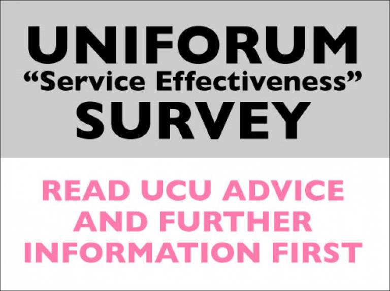 uniform survey: read UCL UCU advice first