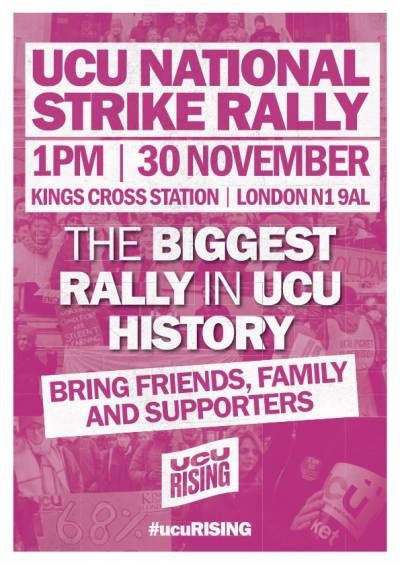 UCU National Strike Rally - 1pm - 30 November - Kings Cross Station