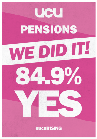 UCU Pensions. We did it! 84.9% yes