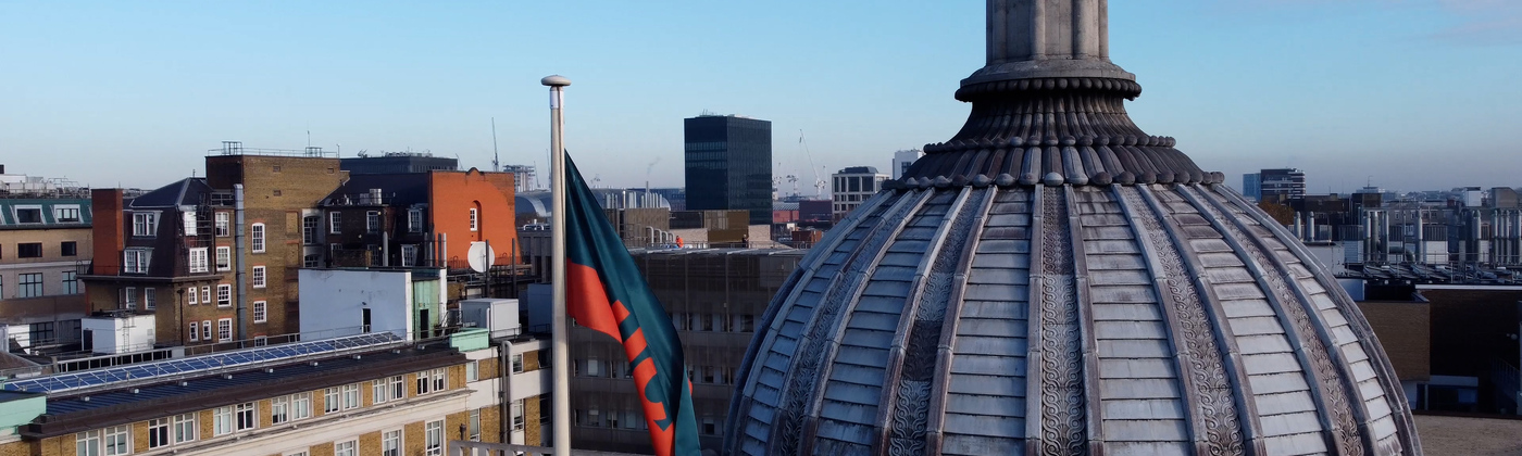 UCL flag and building
