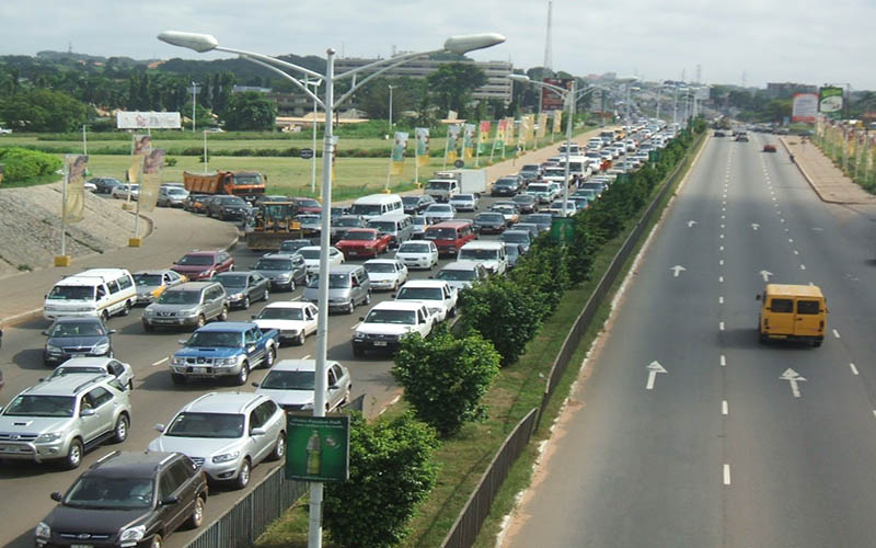 Accra road corridor traffic, image credit George Owusu