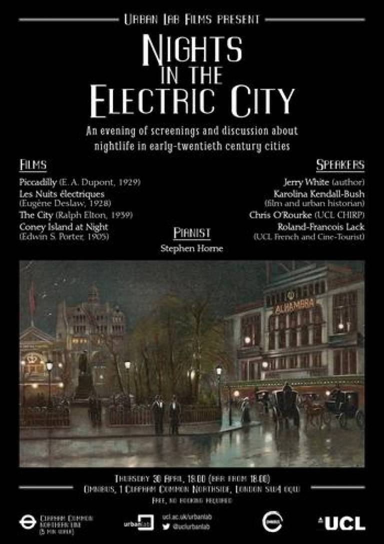Urban Lab Films present Nights in the Electric City (poster)