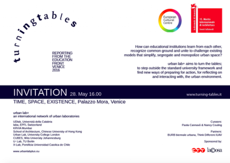 Turning Tables launch invite: Reporting from the Education Front (La Biennale di Venezia)