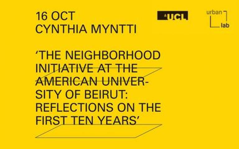 Urban Laboratory Lecture Series - Cynthia Myntti