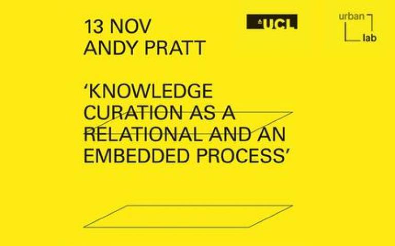 Urban Laboratory Lecture Series - Andy Pratt