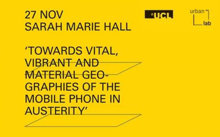 Urban Laboratory Lecture Series - Sarah Marie Hall
