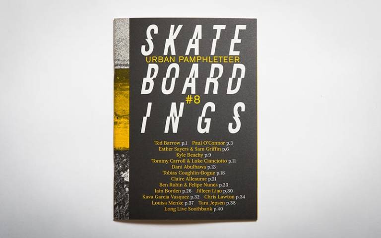 Urban Pamphleteer #8: 'Skateboardings' cover (credit: Max Colson / UCL Urban Laboratory)