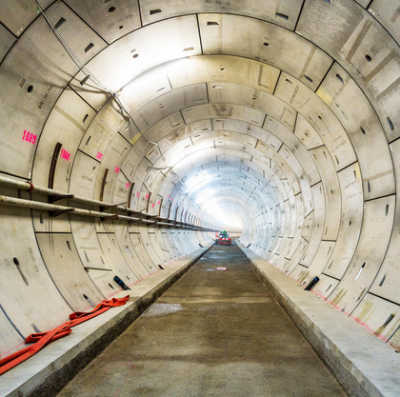Section of Crossrail tunnel at North Woolwich, London
